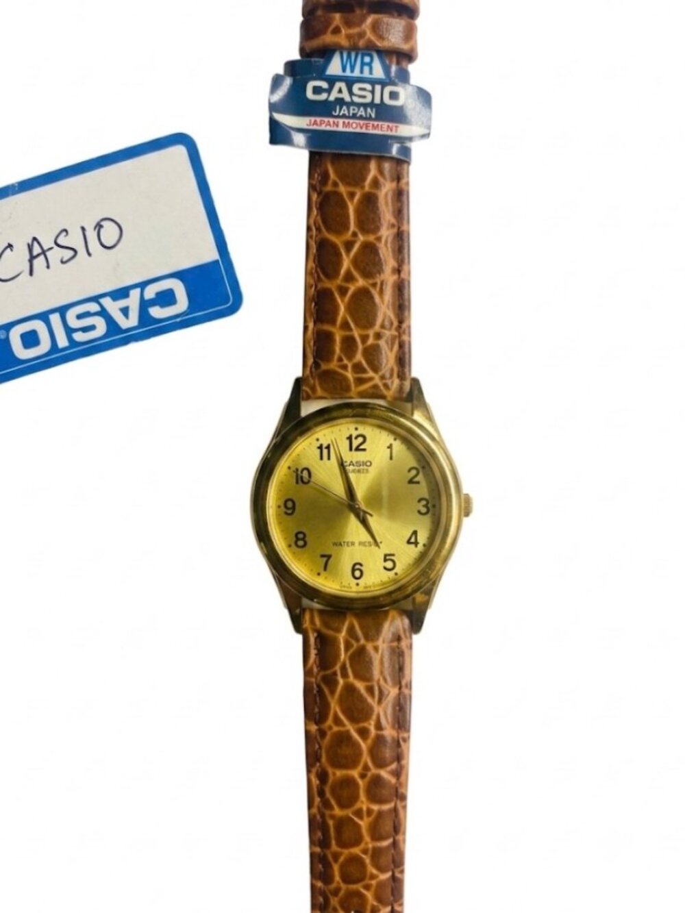 casio watch easy reader leather strap brand new no battery